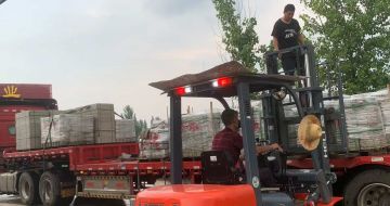 梅州 黄金麻冰裂纹，地铺石装车