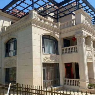 梅州 黄金麻花岗岩荔枝面别墅外墙干挂