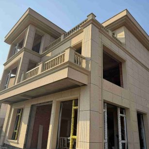 梅州 黄金麻花岗岩石材荔枝面外墙干挂效果展示