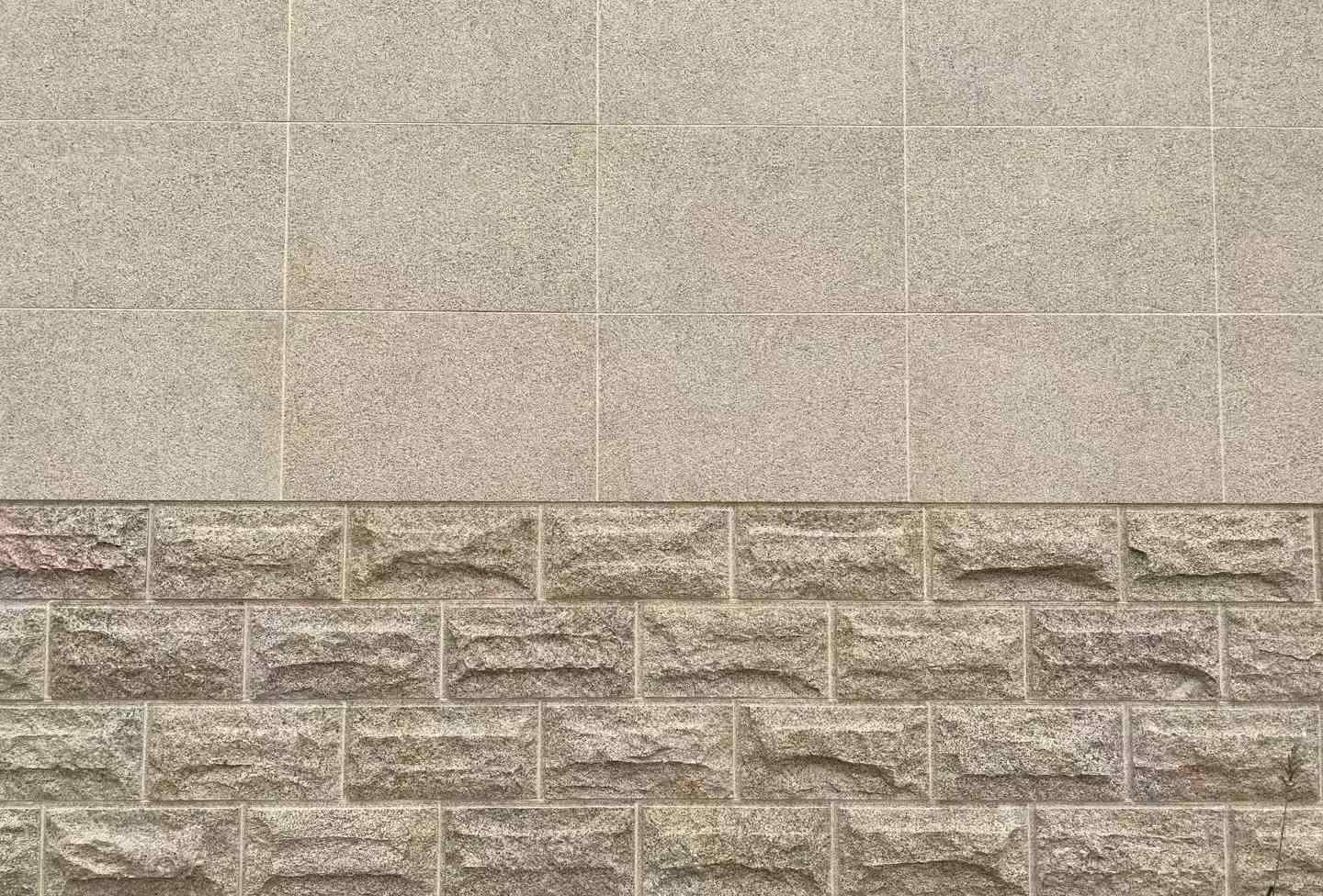 梅州 黄金麻自然面蘑菇石配荔枝面干挂