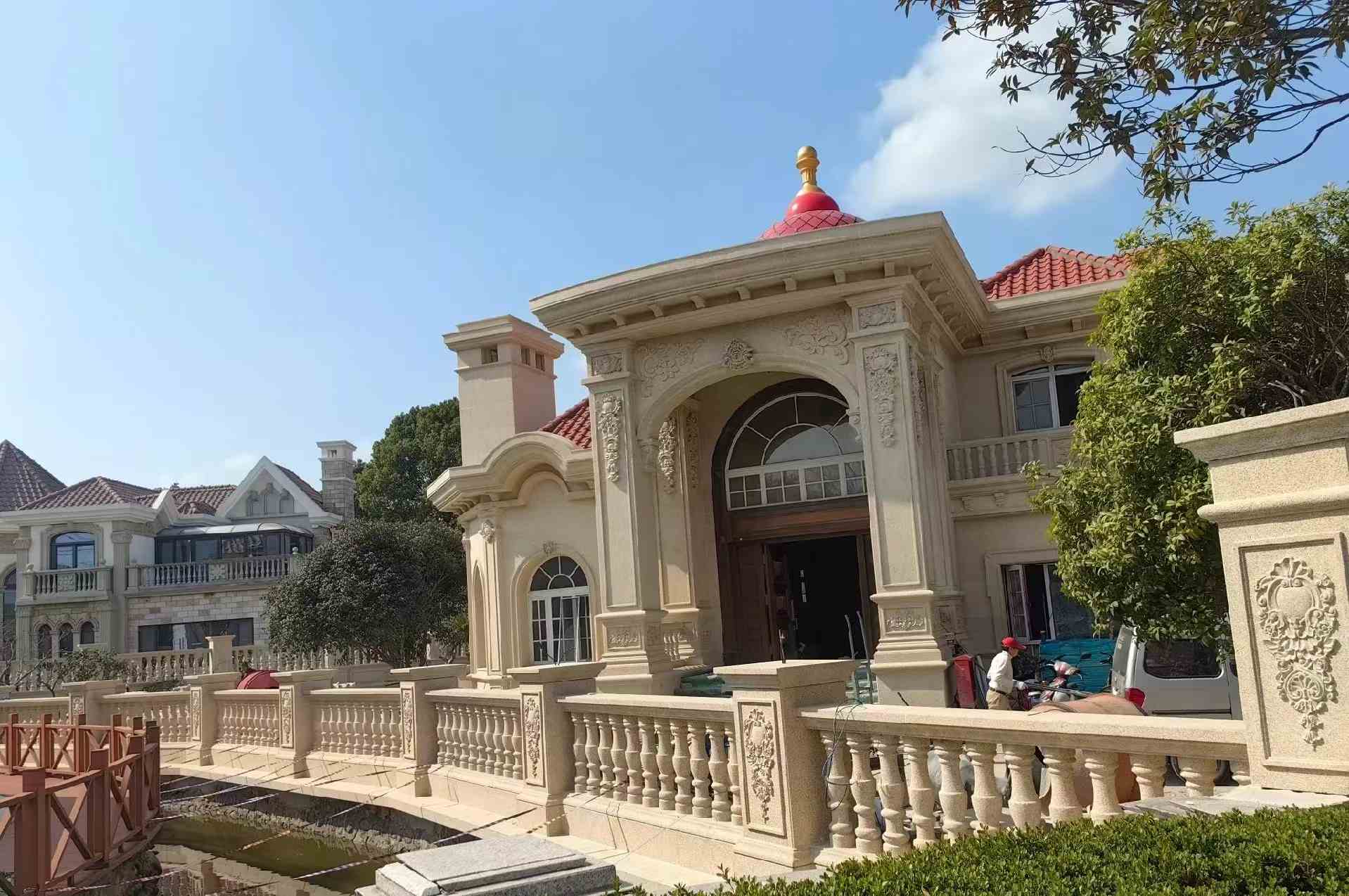 梅州 黄金麻花岗岩欧式别墅