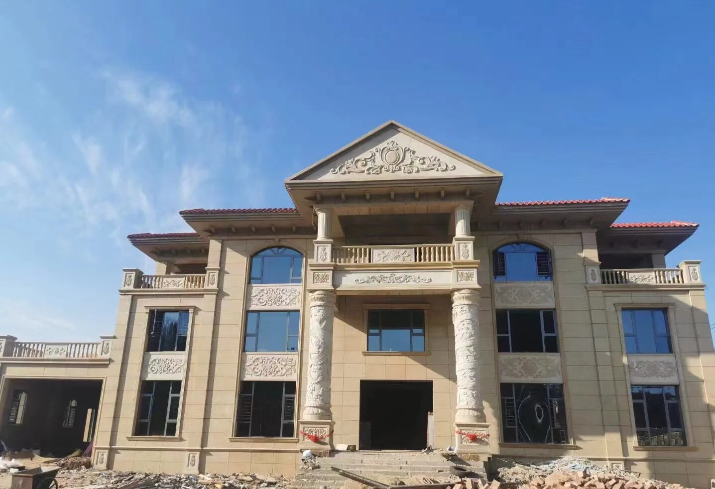 梅州 黄金麻花岗岩别墅外墙干挂