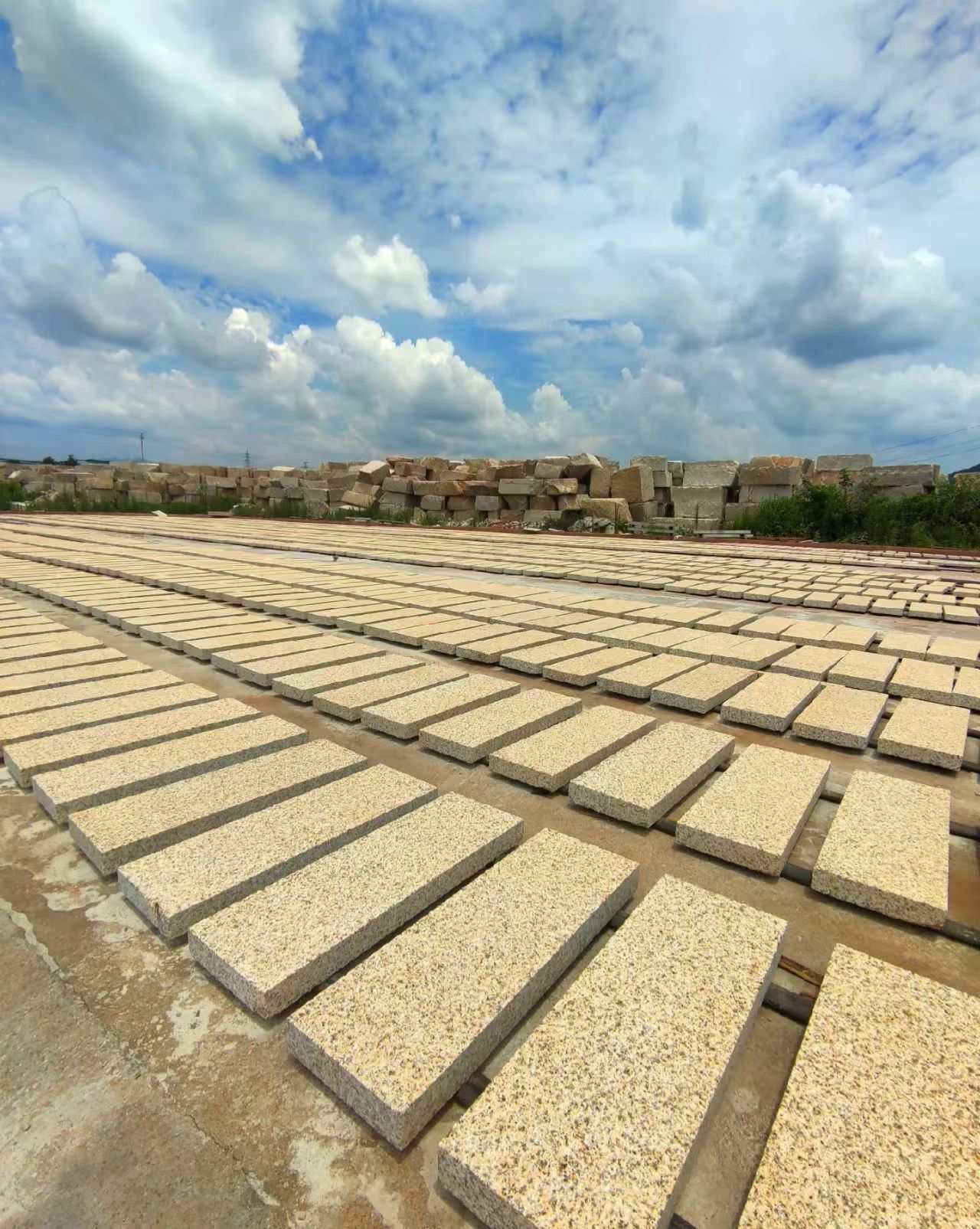 梅州 黄金麻花岗岩荔枝面地铺石防护中