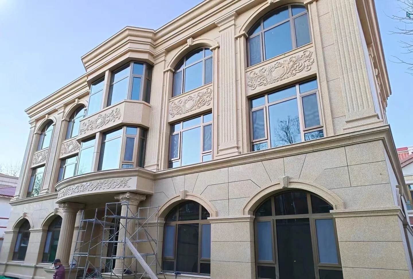 梅州 黄金麻花岗岩别墅外墙干挂