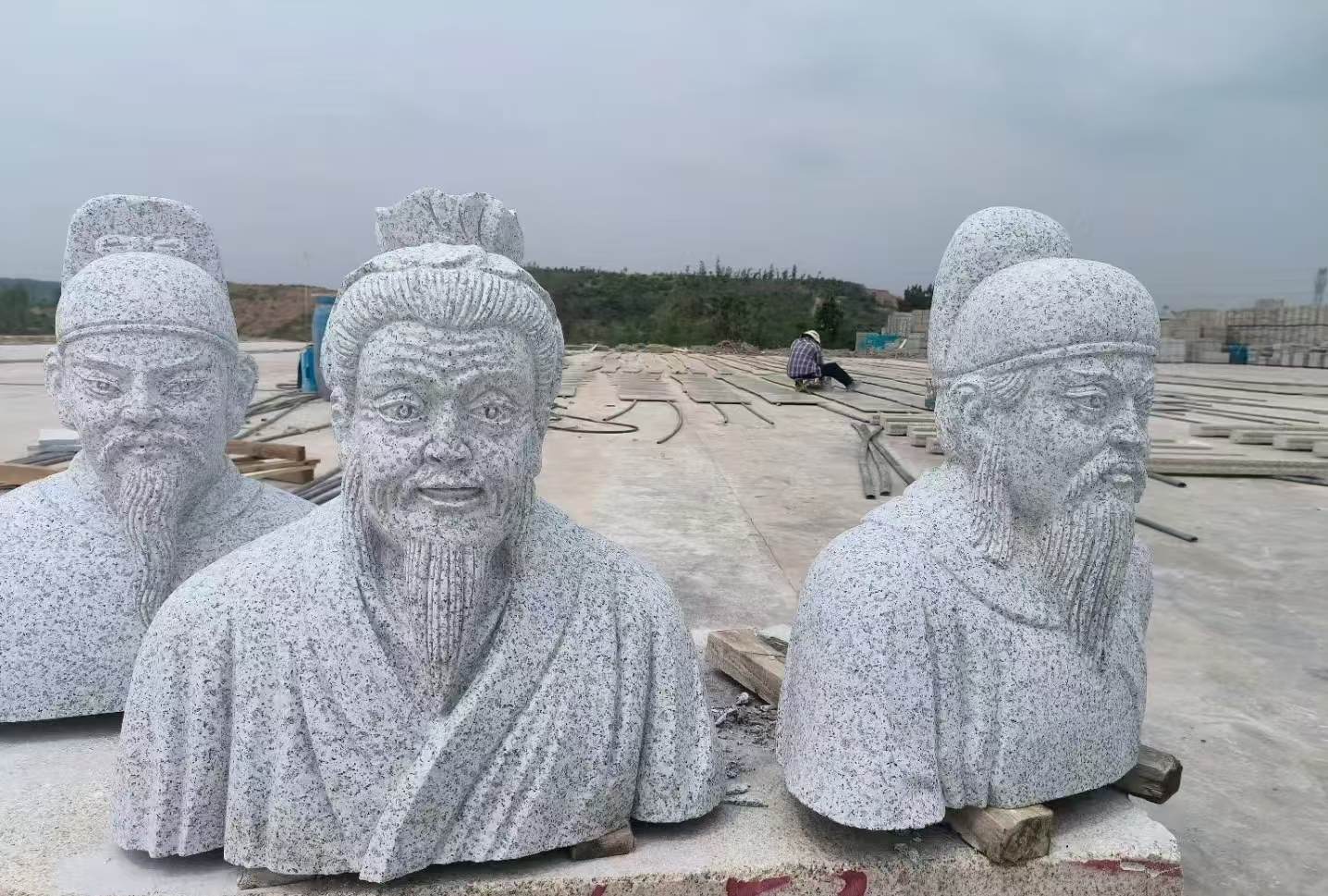 梅州 白麻花岗岩石材人物立体雕刻