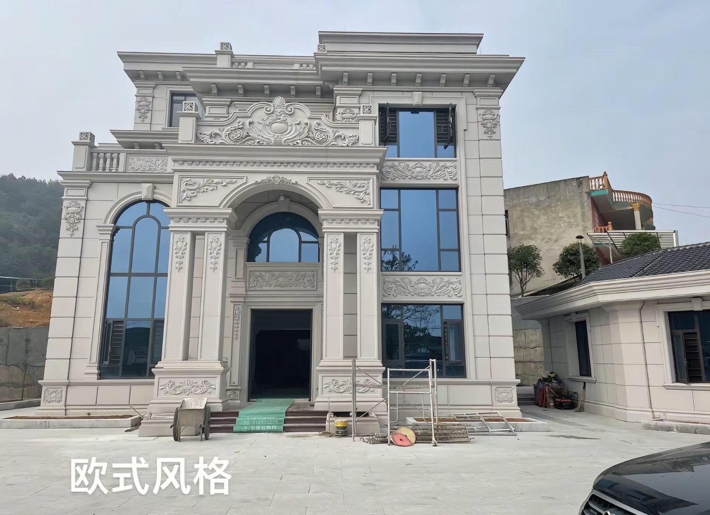 梅州 白麻花岗岩别墅外墙干挂