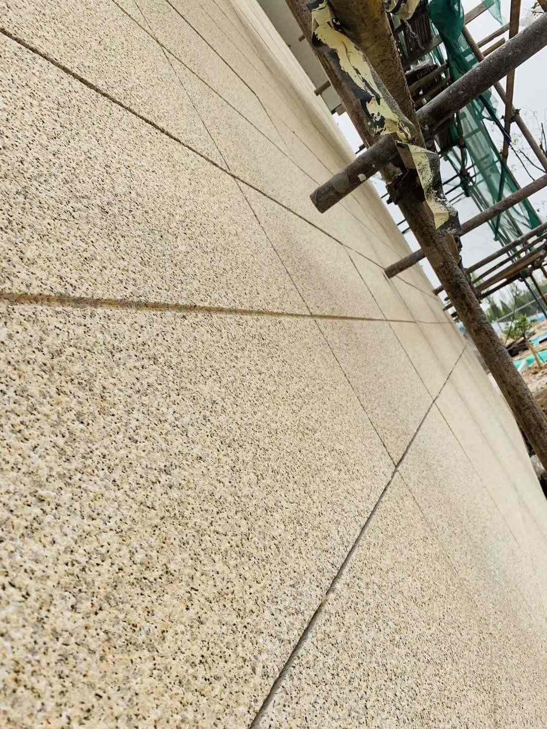 梅州 黄金麻花岗岩荔枝面外墙干挂石材效果示例